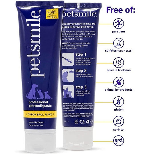 Petsmile by Supersmile - Professional Pet Toothpaste 4.2 oz, 3 Flavors, 2 for $46 / 3 for $63, Shipping is Free!