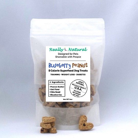 1/2 lb, 5 Calorie SuperFood Dog Treats: Blueberry Peanut + Free Shipping