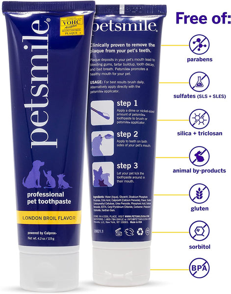 Petsmile by Supersmile - Professional Pet Toothpaste 4.2 oz, Choose from 3 Flavors, 2 for $46 / 3 for $63, Shipping is Free!