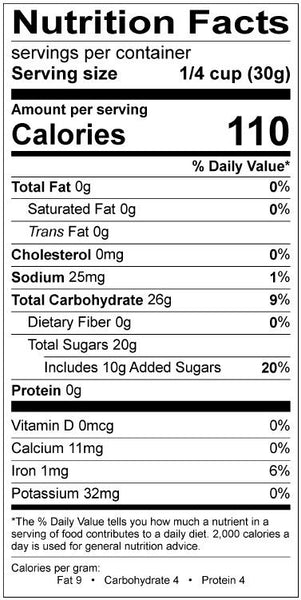 Natural Diced Pineapple Dried No Preservatives - Nutrition Analysis